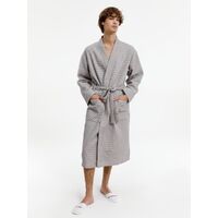 Фото товара Халат вафельный Kimono, светло-серый, размер M/L