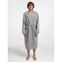 Фото товара Халат вафельный Kimono, светло-серый, размер M/L