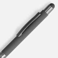 Фото товара Ручка шариковая Digit Soft Touch со стилусом, серая