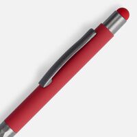 Фото товара Ручка шариковая Digit Soft Touch со стилусом, красная