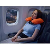 Фото товара Надувная подушка под шею в чехле Sleep, оранжевая