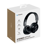 Фото товара Беспроводные накладные наушники Stereo Style, BT 5.3, 400мАч, черный, Deppa