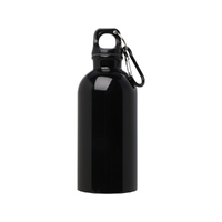 Фото товара Одностенная бутылка для воды с карабином Oregon, изготовленная из нержавеющей стали, сертифицированной по стандарту RCS, объемом 400 мл - сплошной черный