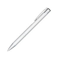 Фото товара Кнопочная шариковая ручка Moneta из анодированного алюминия, синие чернила, серебристый