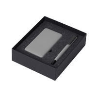 Фото товара Подарочный набор c пластиковой ручкой, повербанком С1, 5000 mAh, серый
