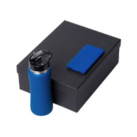 Фото товара Подарочный набор с бутылкой для воды и повербанком С1, 5000 mAh, синий