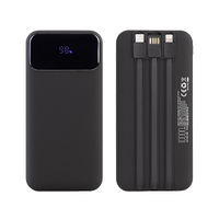 Фото товара Зарядное (22.5W) устройство "Grade SOFTTOUCH" 10000 mAh с подсветкой логотипа, встроенными кабелями и цифровым индикатором заряда