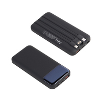 Фото товара Зарядное (22.5W) устройство "Grade SOFTTOUCH" 10000 mAh с подсветкой логотипа, встроенными кабелями и цифровым индикатором заряда