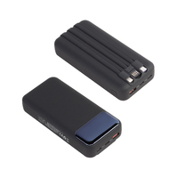 Фото товара Зарядное (22.5W) устройство "Top Grade SOFTTOUCH" 20000 mAh с подсветкой логотипа, встроенными кабелями и цифровым индикатором заряда