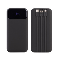 Фото товара Зарядное (22.5W) устройство "Top Grade SOFTTOUCH" 20000 mAh с подсветкой логотипа, встроенными кабелями и цифровым индикатором заряда