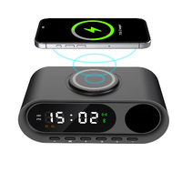 Фото товара Настольные часы "Smart Hub" с bluetooth колонкой 5Вт, беспроводной (15W) зарядкой и подсветкой логотипа