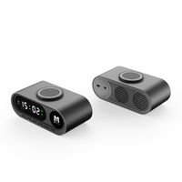 Фото товара Настольные часы "Smart Hub" с bluetooth колонкой 5Вт, беспроводной (15W) зарядкой и подсветкой логотипа