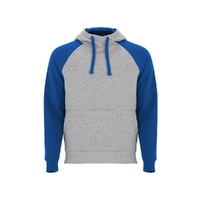Толстовка с капюшоном "Badet" мужской, серый меланж/королевский синий