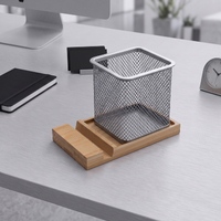 Фото товара Подставка для ручек и телефона "Fika", натуральный/серый