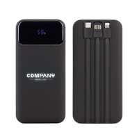 Фото товара Зарядное (22.5W) устройство "Top Grade SOFTTOUCH" 20000 mAh с подсветкой логотипа, встроенными кабелями и цифровым индикатором заряда
