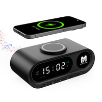Фото товара Настольные часы "Smart Hub" с bluetooth колонкой 5Вт, беспроводной (15W) зарядкой и подсветкой логотипа
